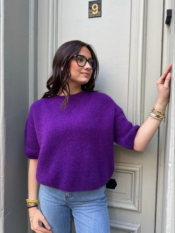 Pull Manche Bouffante Violet 