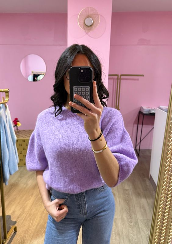 Pull Manche Bouffante Lilas