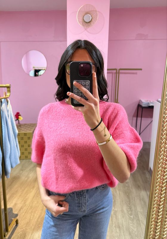 Pull Manche Bouffante Rose 