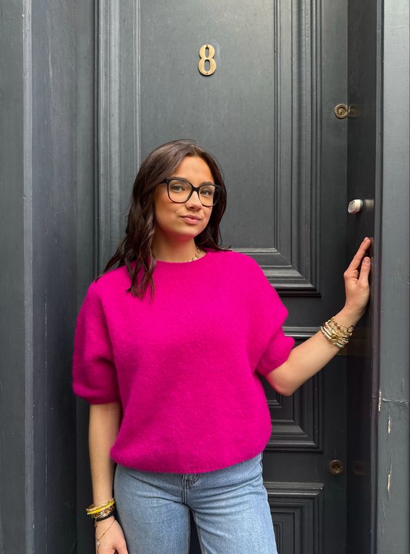 Pull Manche Bouffante Fuchsia 