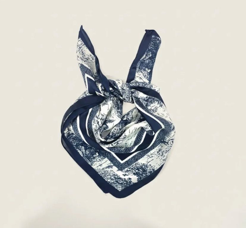 Foulard bleu paysage 