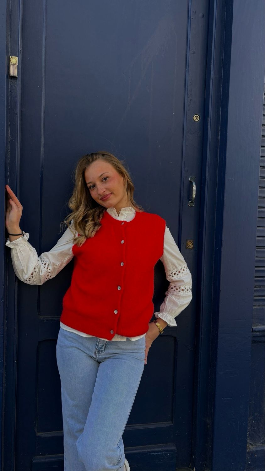 Gilet sans manche rouge 