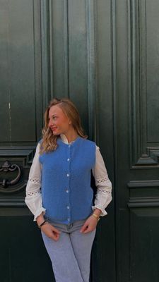 Gilet sans manche bleu pastel