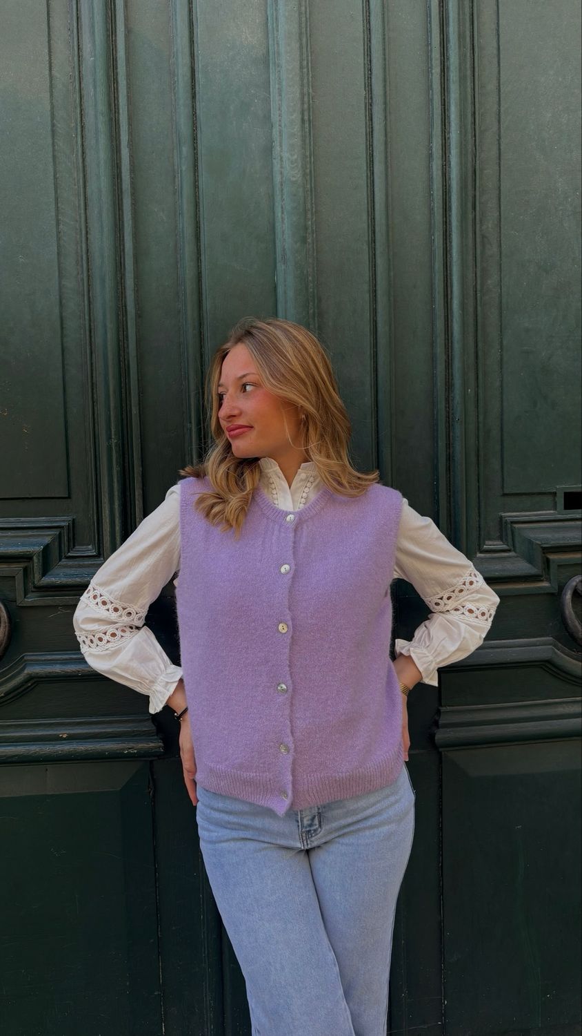 Gilet sans manche lilas 