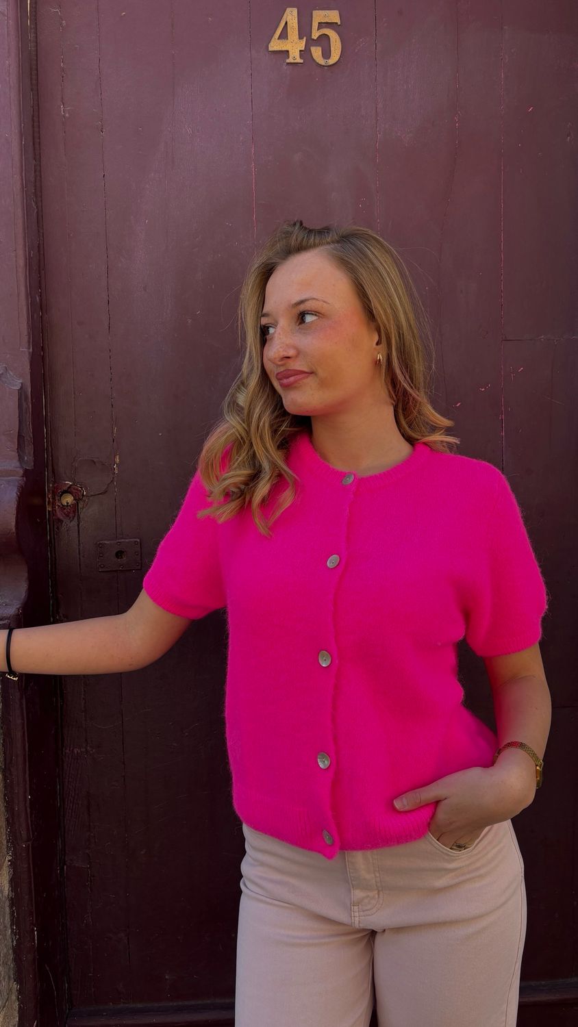 Gilet sans manche rose fushia 