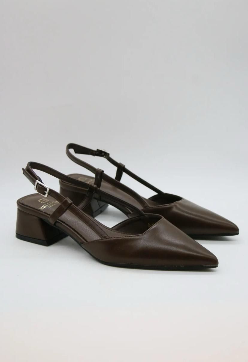 Escarpin Slingback Marron 