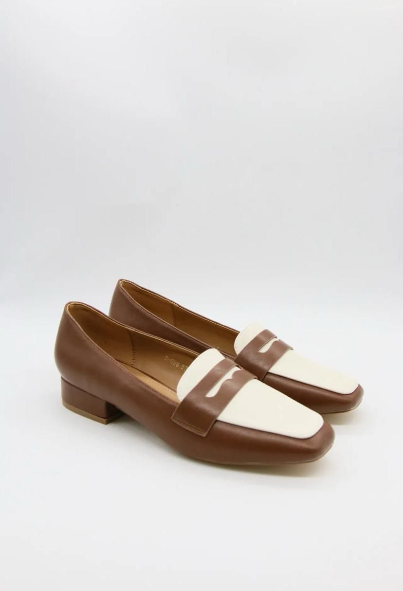 Mocassin Bicolore Marron &amp; Crème