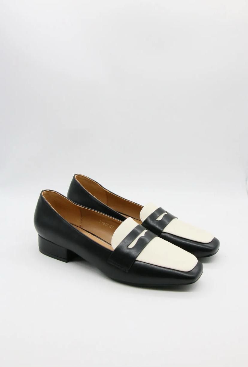 Mocassin Bicolore Noir &amp; Crème