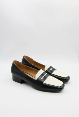 Mocassin Bicolore Noir &amp; Crème