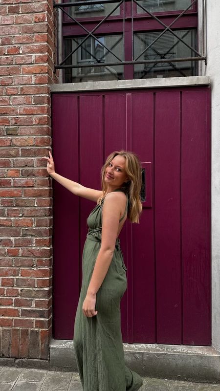Combinaison verte kaki pailletée 