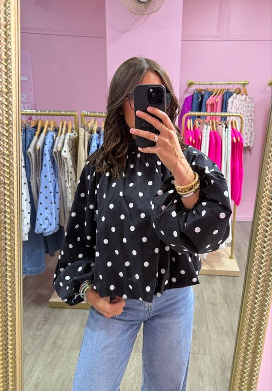 Blouse Dos Nue À Poids Noir 