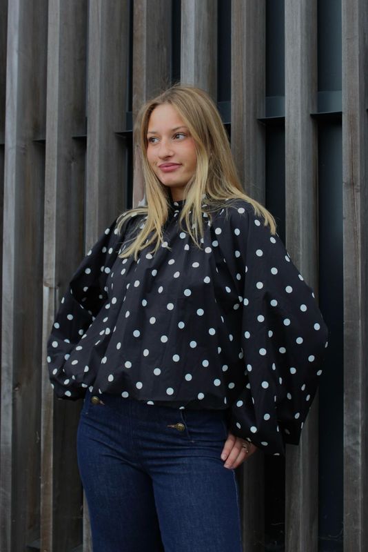 Blouse Dos Nue À Poids Noir 
