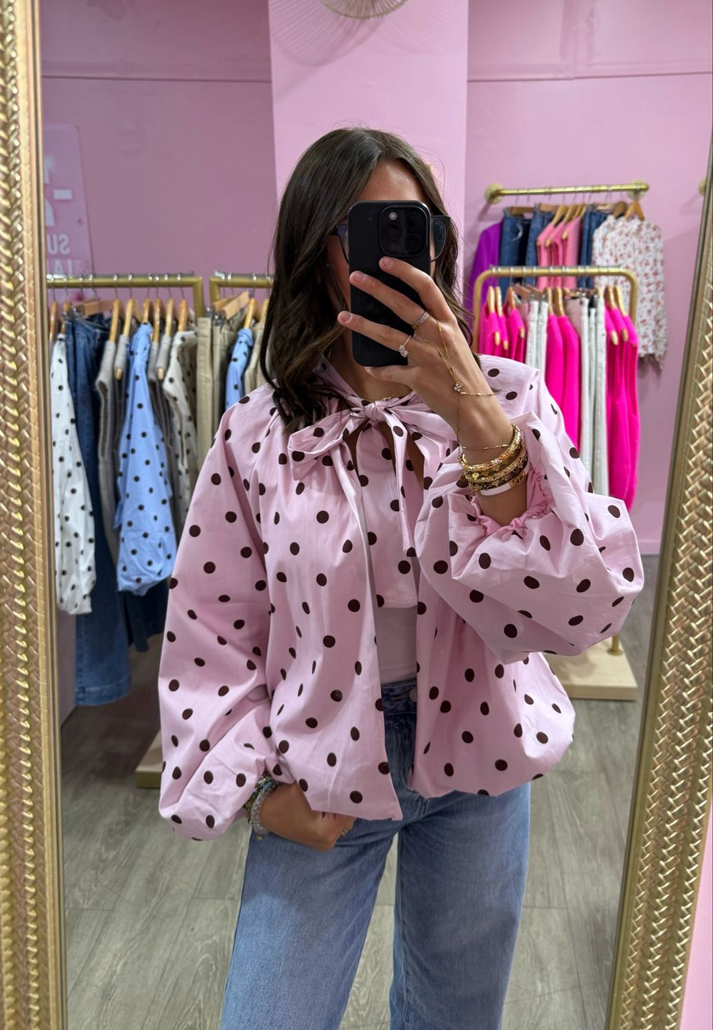 Blouse Dos Nue À Poids Rose 