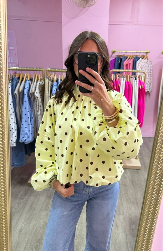 Blouse Dos Nue À Poids Jaune 