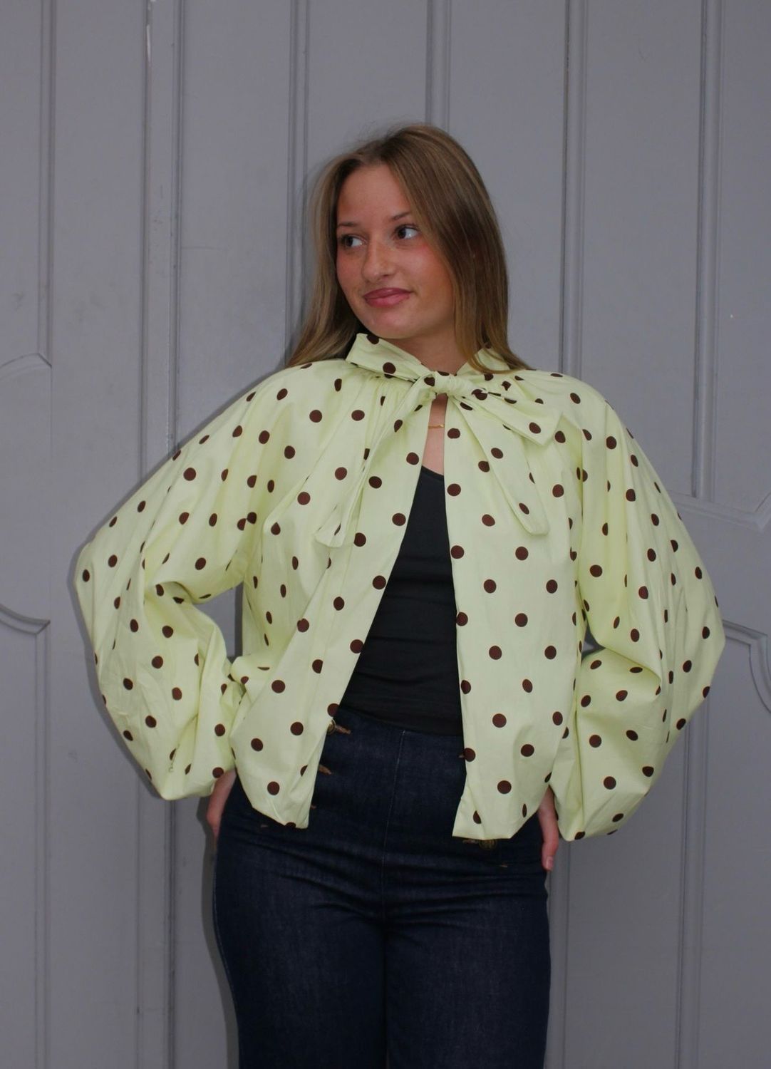 Blouse Dos Nue À Poids Jaune 