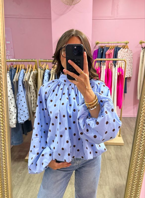 Blouse Dos Nue À Poids Bleu 