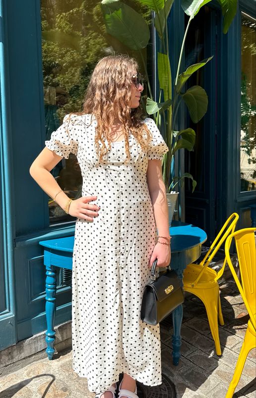Robe Pauline À Pois Blanc 