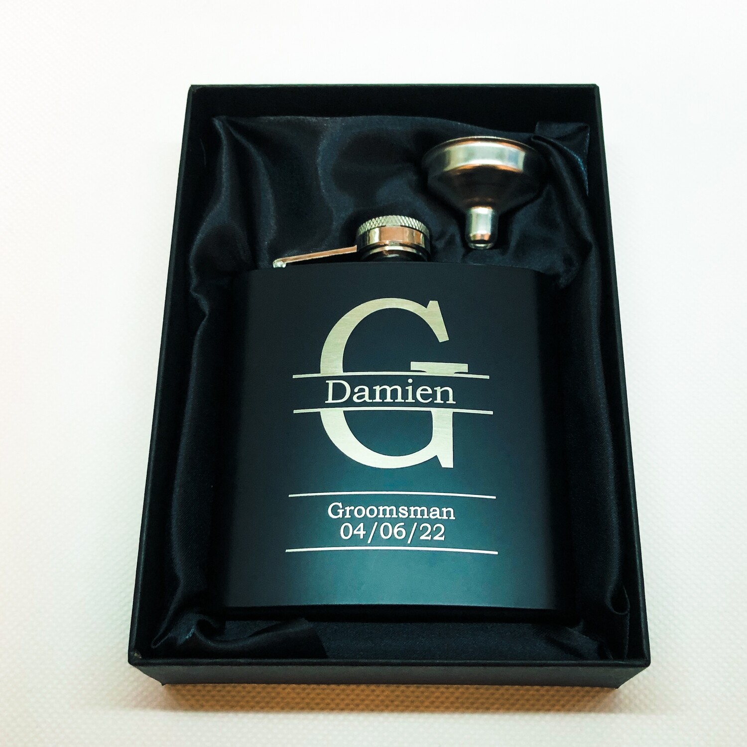 6oz Stainless Steel Flask - Black