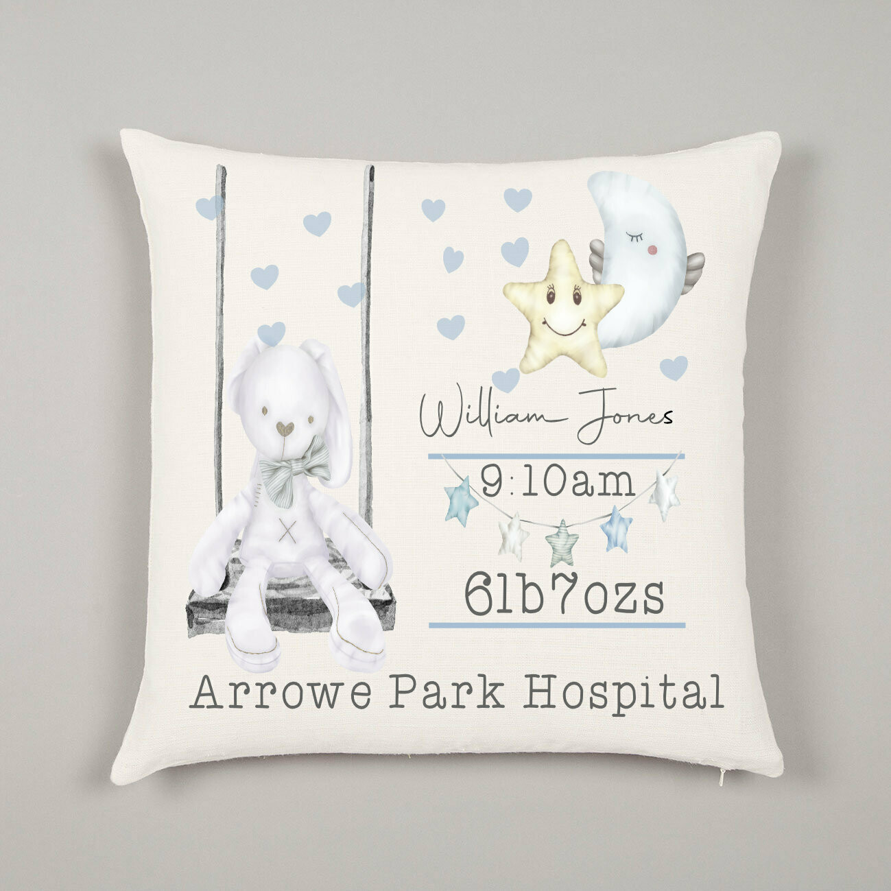 Newborn Personalised Cushion - Boy