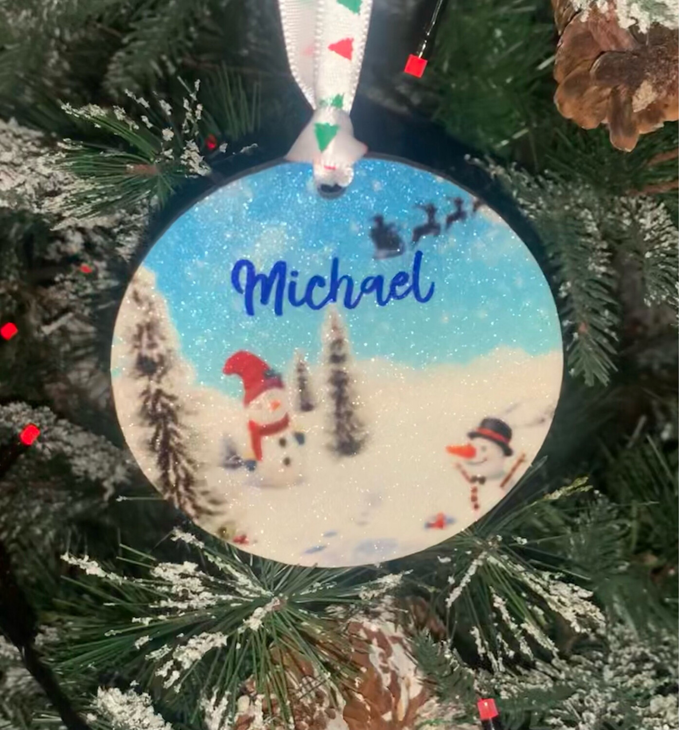 Personalised Sparkle Effect Tree Decoration