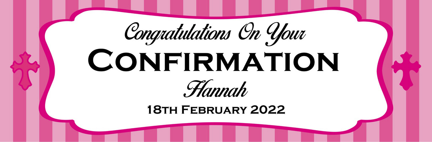 Girls Confirmation Banner - HUGE 6ft x 2ft.