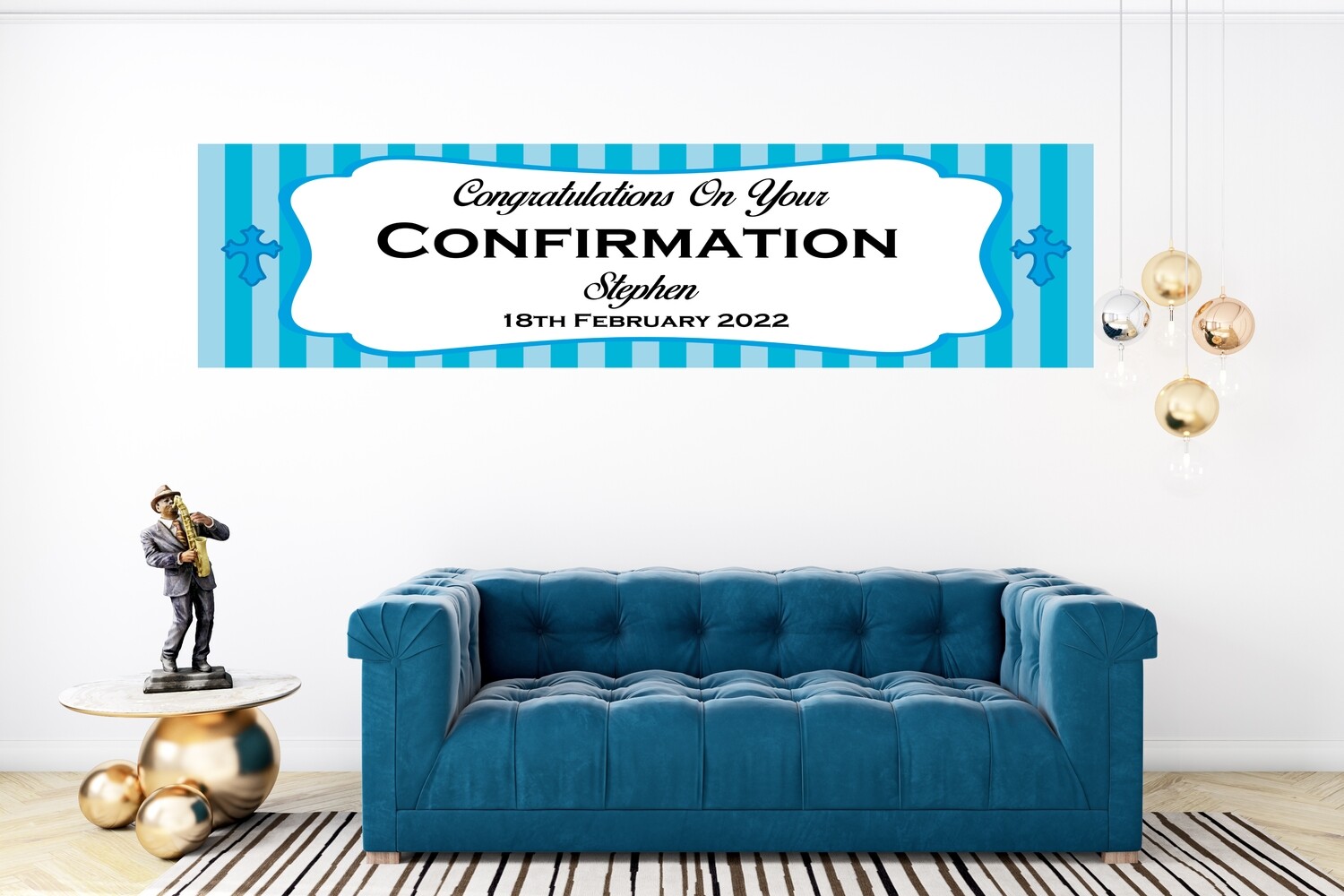 Boys Confirmation Banner - HUGE 6ft x 2ft.