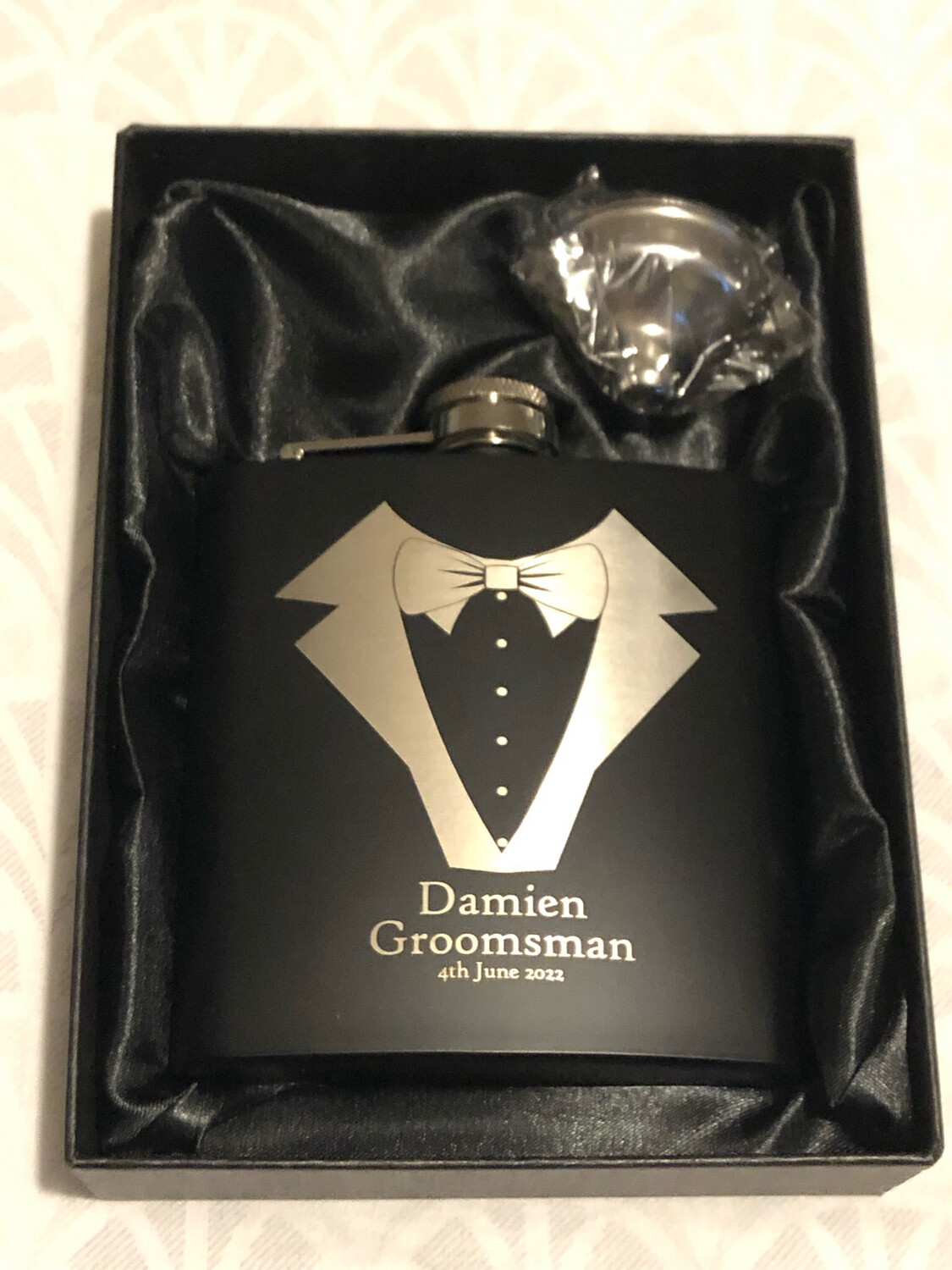 6oz Stainless Steel Flask - Black