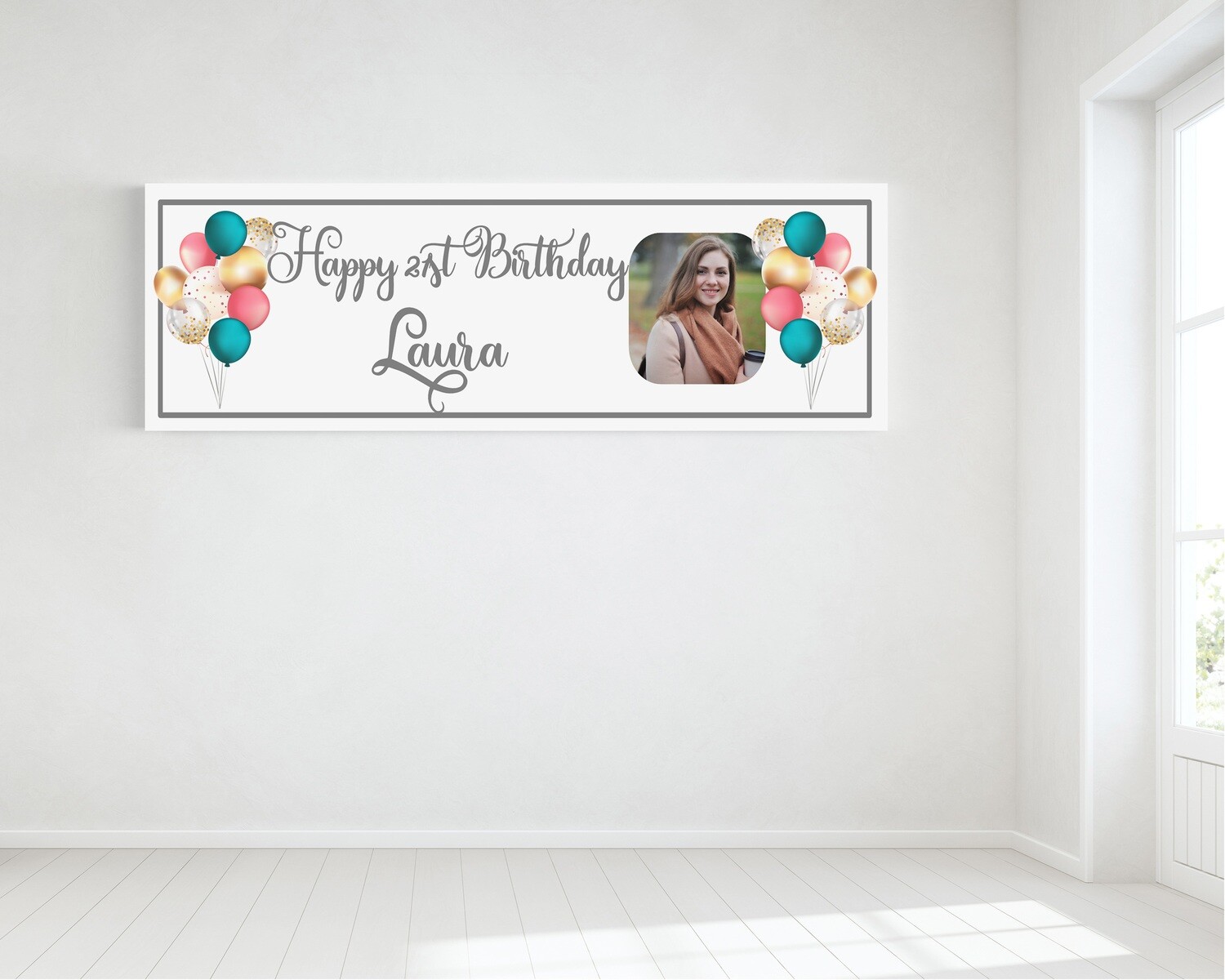 Birthday Banner - Balloons - Personalised HUGE
