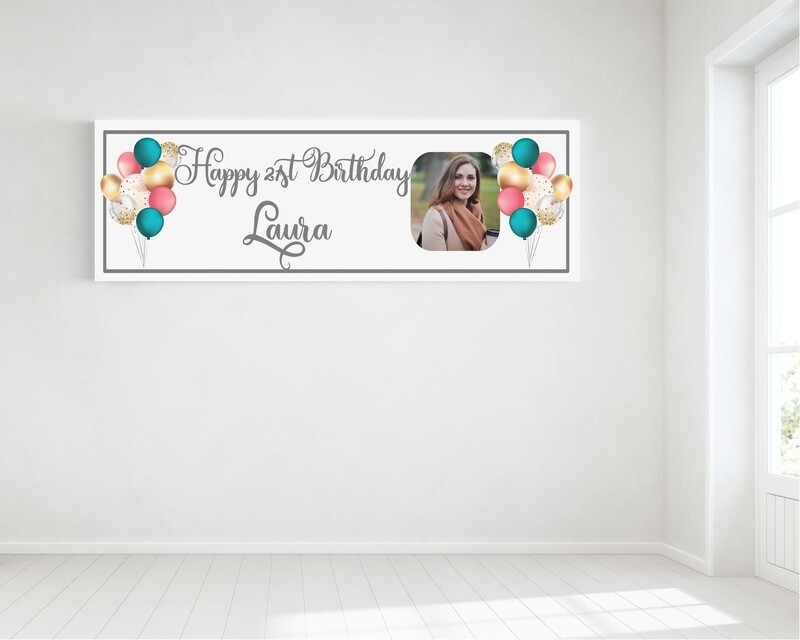 Birthday Banner - Balloons - Personalised HUGE