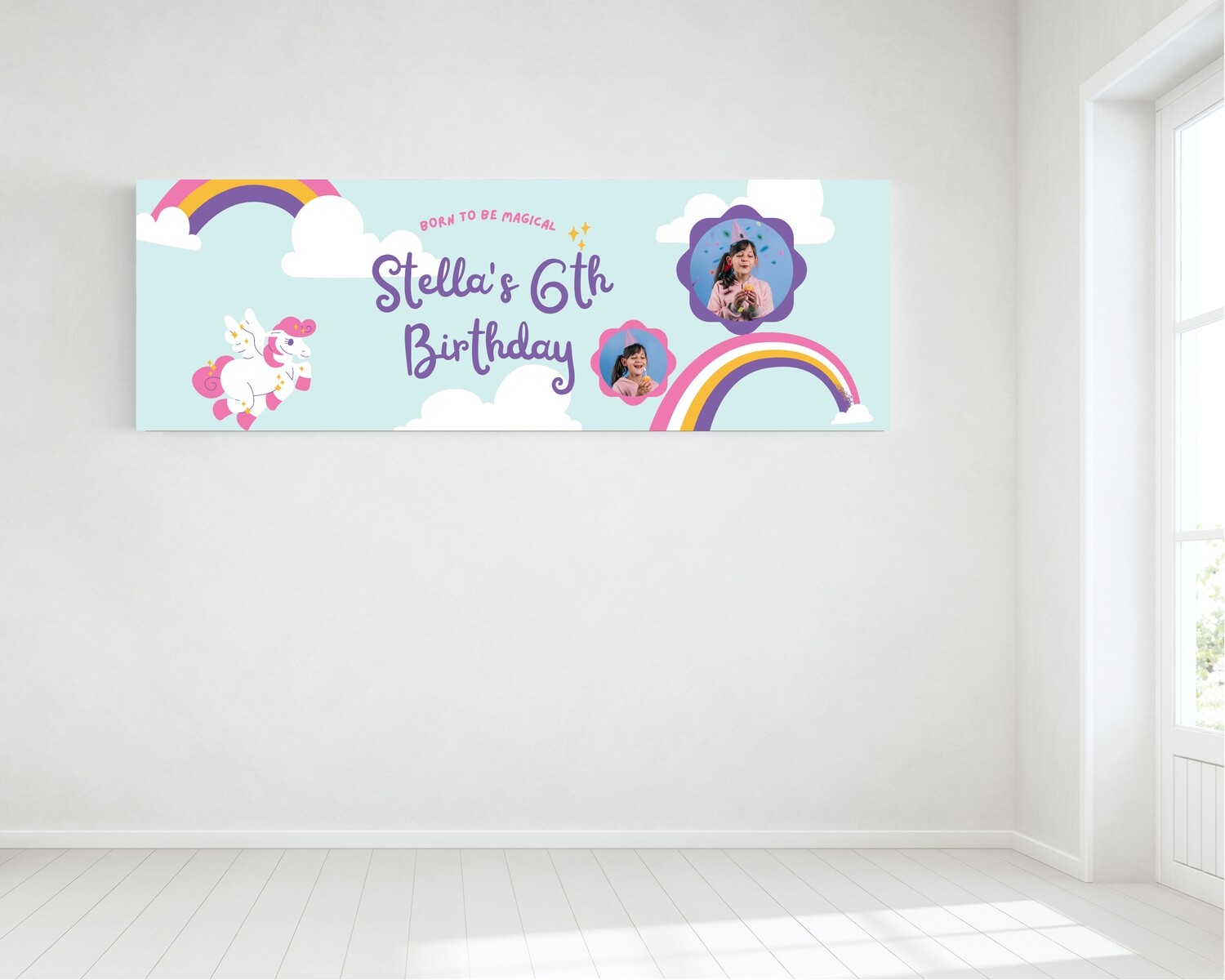 Unicorn Birthday Banner - Personalised - HUGE