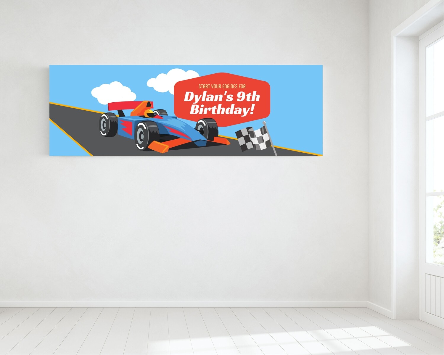 Birthday Banner - Racer Theme - HUGE