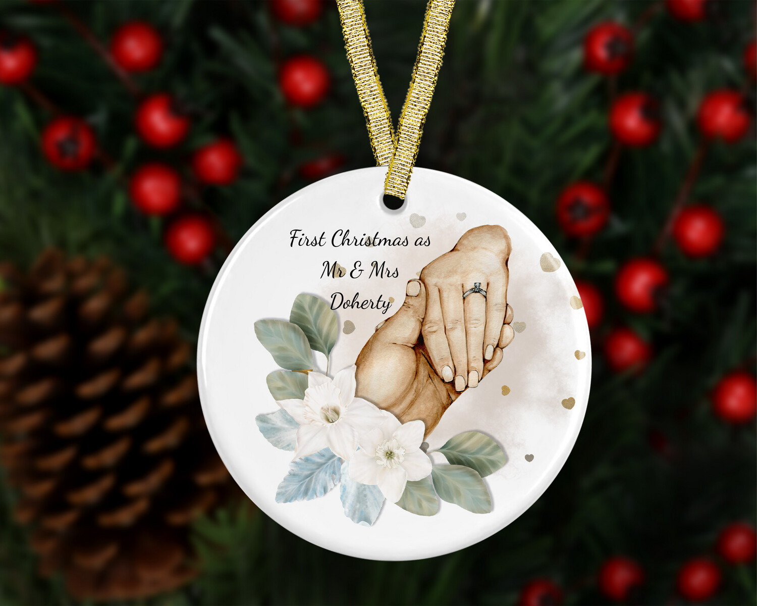 First Christmas As Mr &amp; Mrs - Ceramic Tree Decoration