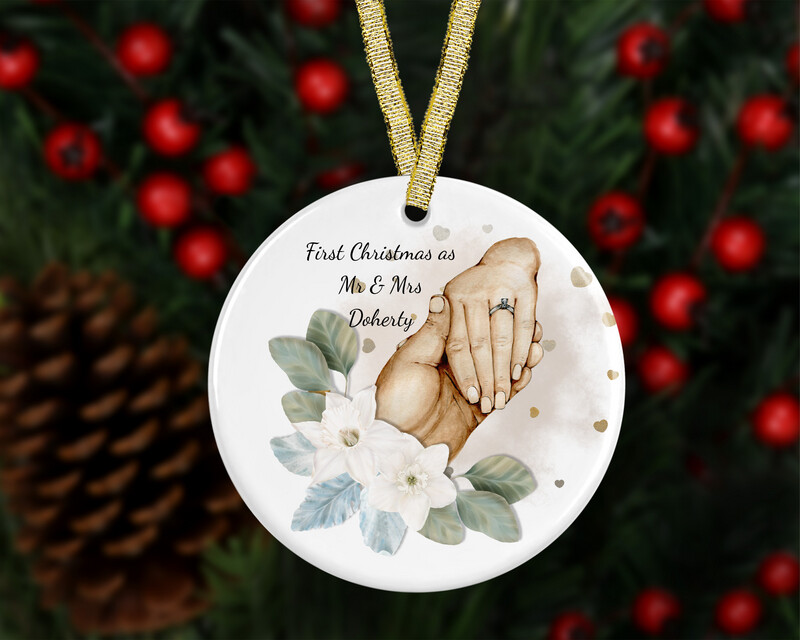 First Christmas As Mr &amp; Mrs - Ceramic Tree Decoration