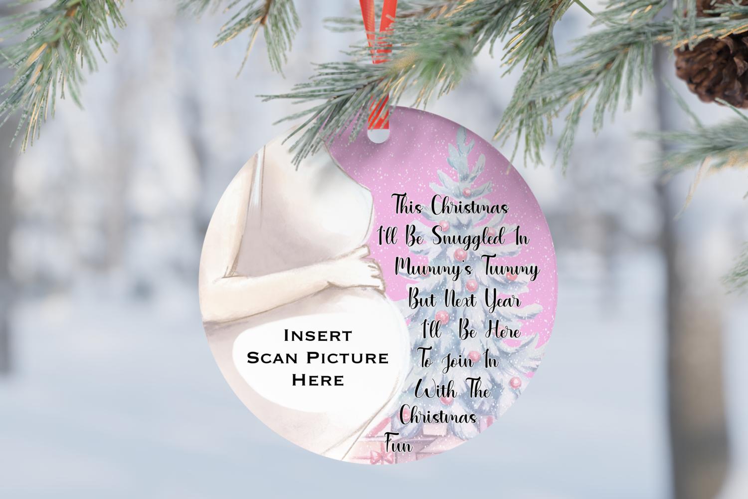 Christmas In Mummy&#39;s Tummy - Sparkle Effect Tree Decoration