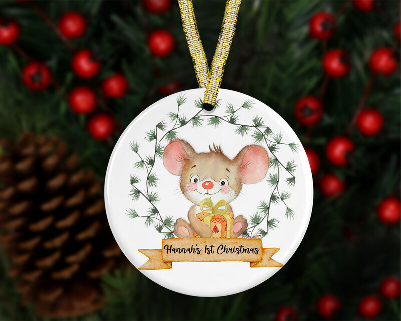 Mouse&#39;s First Christmas - Ceramic Tree Decoration