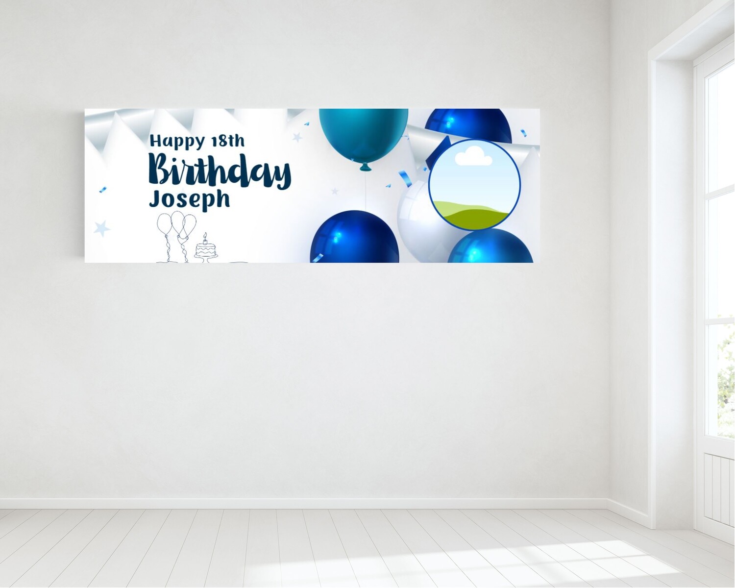 Birthday Banner, with one photo - HUGE