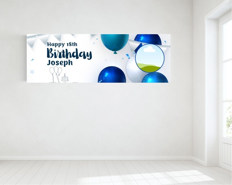 Birthday Banner, with one photo - HUGE