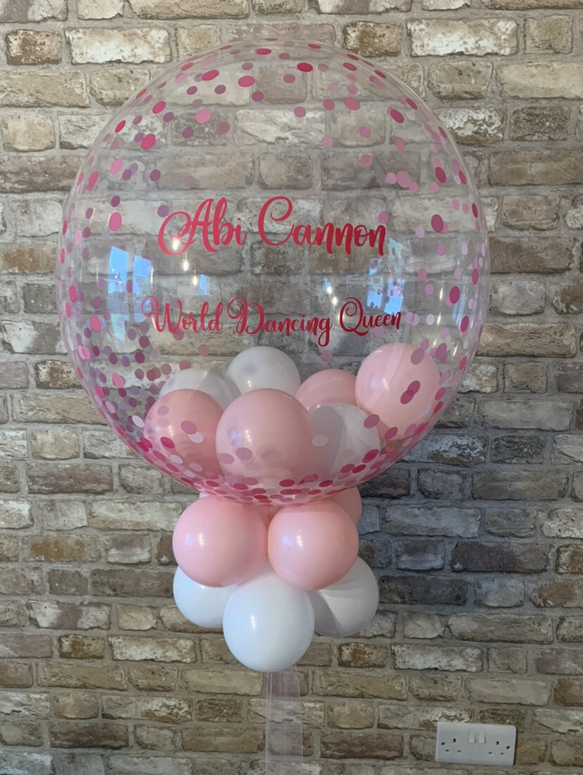 Bubble Balloon - Pink Confetti - Personalised
