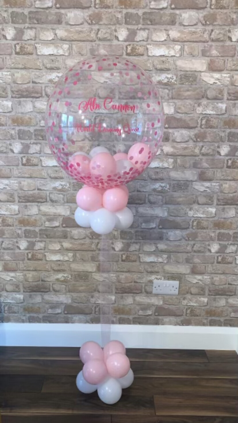 Bubble Balloon - Pink Confetti - Personalised
