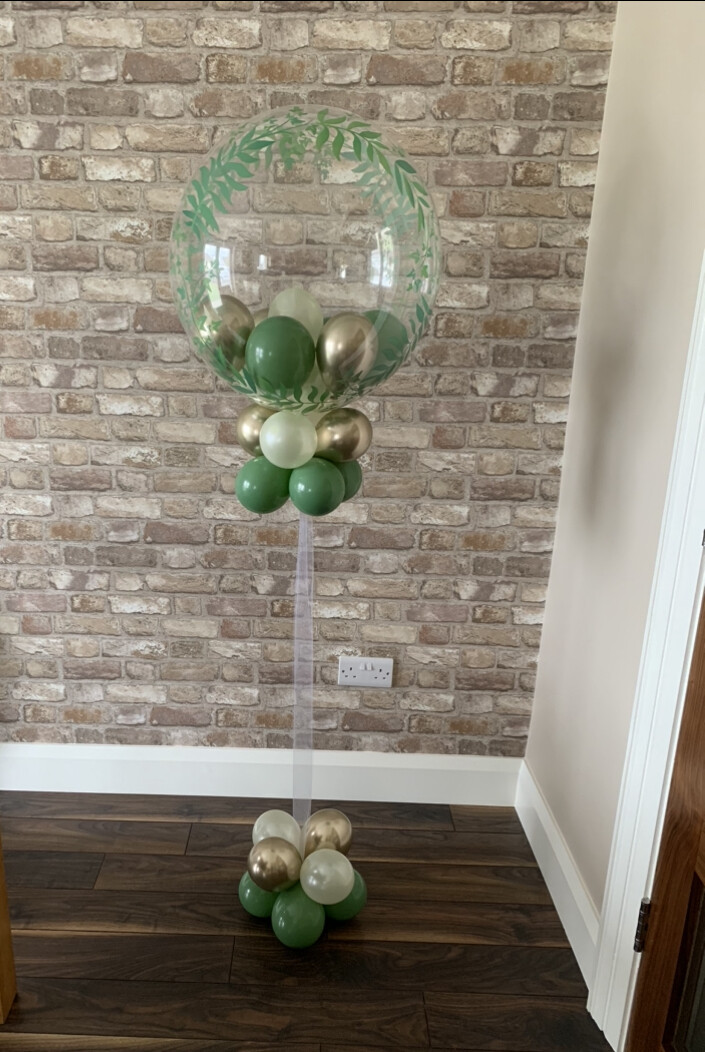 Bubble Balloon - Green Eucalyptus - Personalised