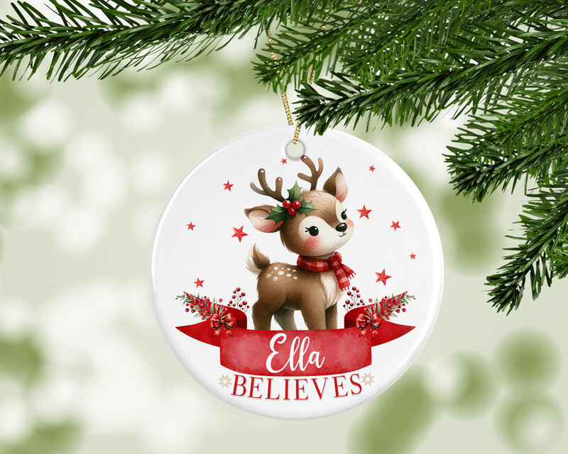 Believe - Girls Ceramic Tree Decoration