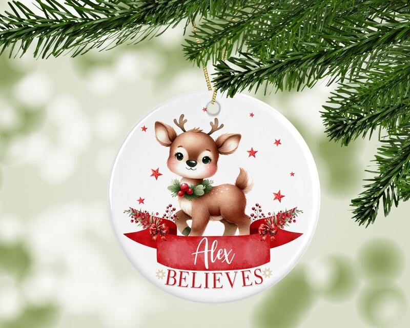 Believe - Boys Ceramic Tree Decoration