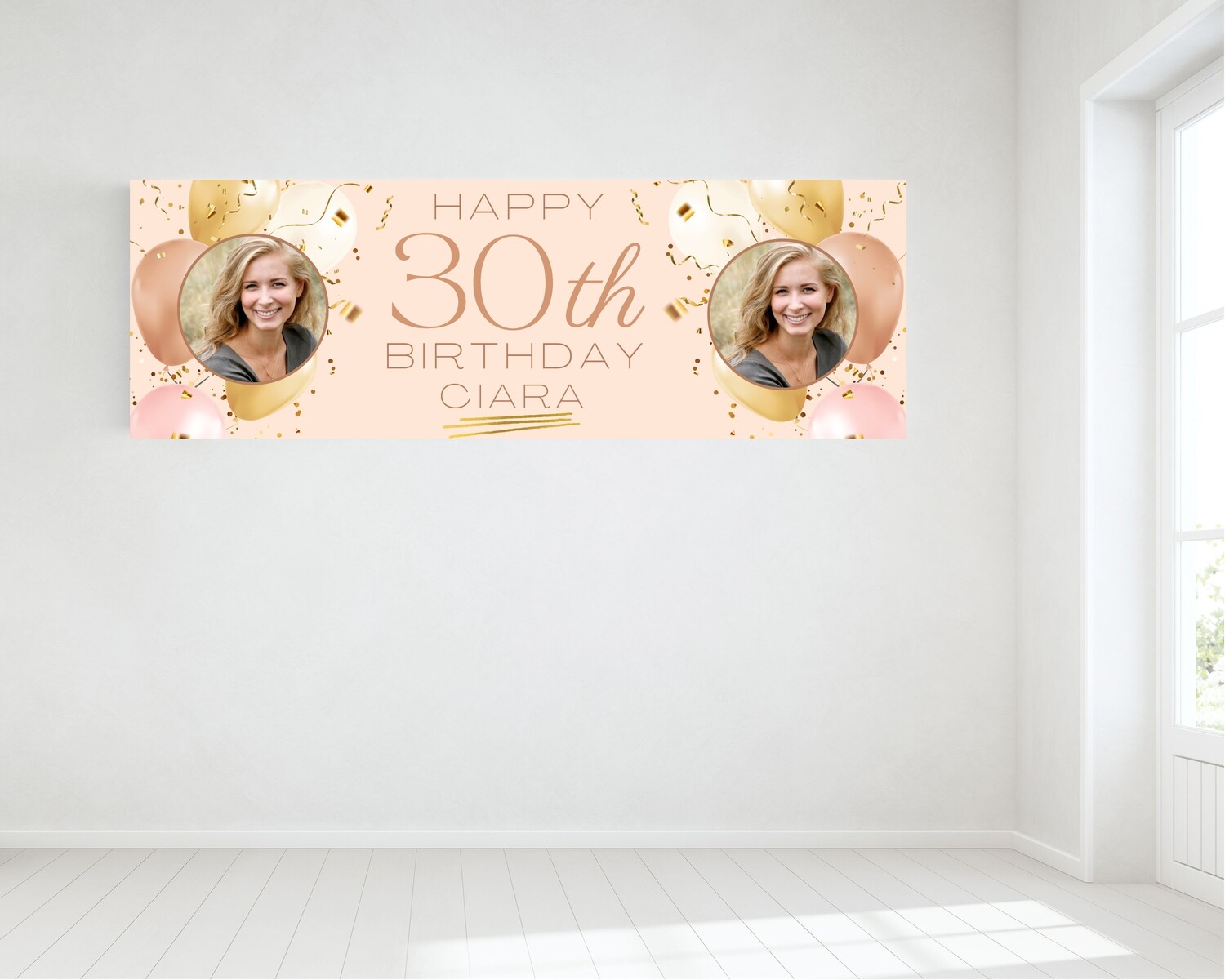 Birthday Banner, with two photos - HUGE