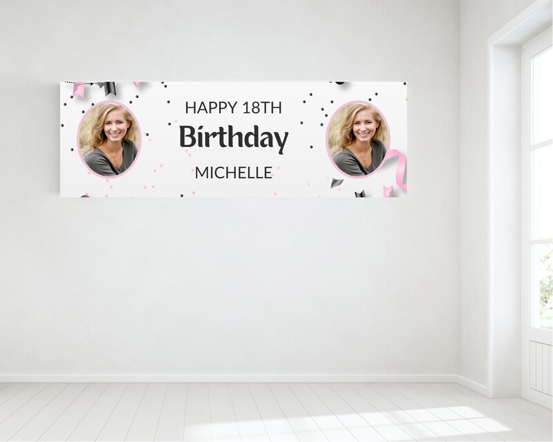 Birthday Banner, with two photos - HUGE