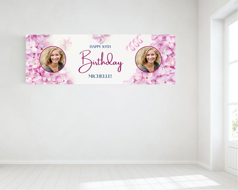 Birthday Banner, with two photos - HUGE