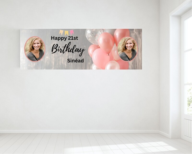 Birthday Banner, with two photos - HUGE