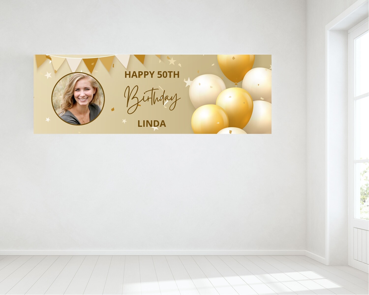 Birthday Banner, with one photo - HUGE