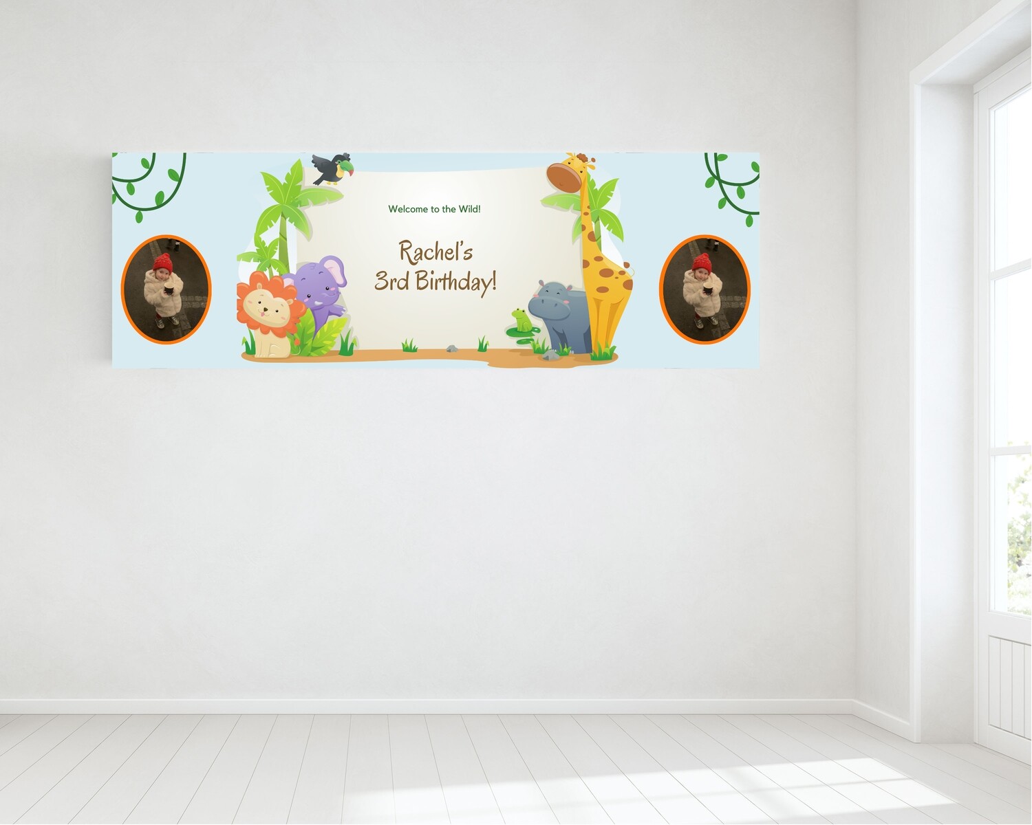 Birthday Banner, with two photos - HUGE