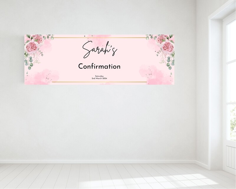 Girls Confirmation Banner - HUGE 6ft x 2ft.