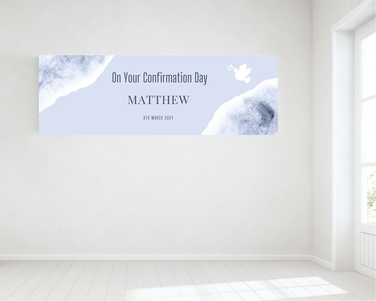 Blue Confirmation Banner - HUGE 6ft x 2ft.